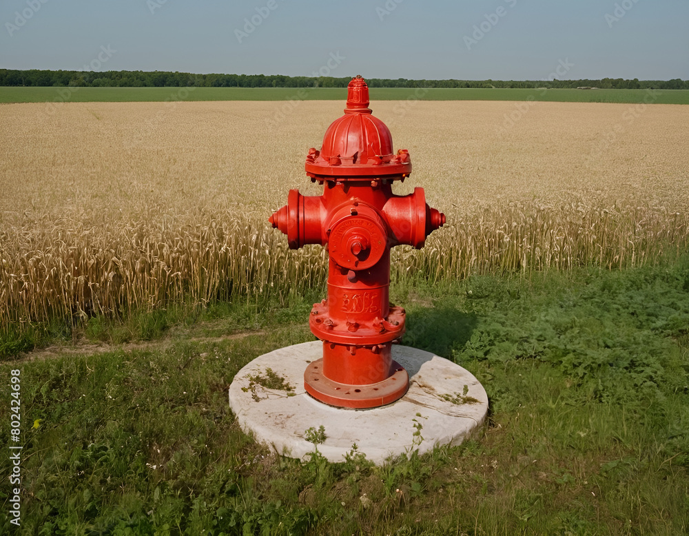 red fire hydrant, red fire hydrant on grass