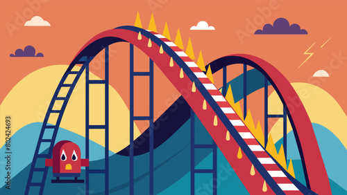 Just when riders think the worst is over the coaster plunges into a sudden dip that makes their stomachs drop representing the sudden feelings of.