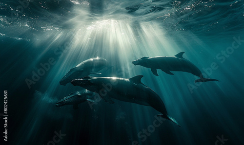 Underwater Elegance: Dolphins Grace © vetre