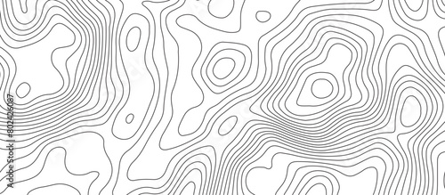 White background topography contour map with black curve lines .luxury topographic wavy pattern and geographic grid map design .