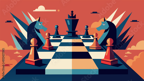 The power struggle between the pieces on the board represents the constant battle for control and dominance within the political arena..