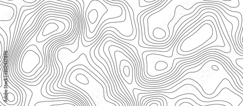 White background topography contour map with black curve lines .luxury topographic wavy pattern and geographic grid map design .