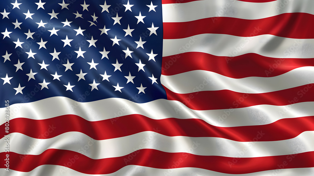 Closeup shot of American flag blowing in wind capturing the minor details, Memorial Day. Closeup shot of American flag blowing in wind capturing the minor details, Memorial Day.