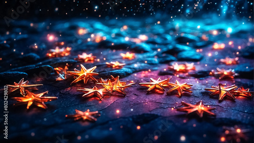 Abstract background with glowing stars and highlights
