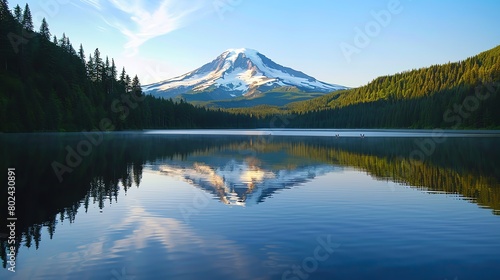 Generate a professional short and simple poem about a beautiful mountain lake