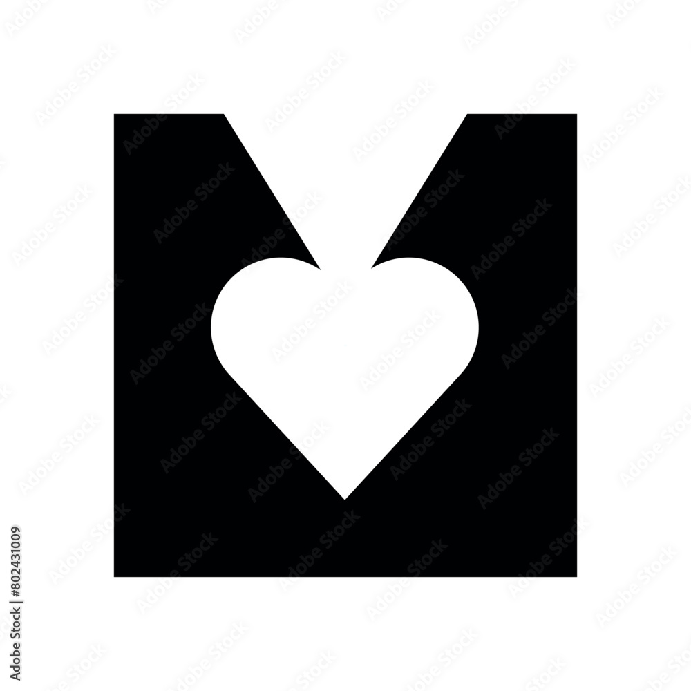 Love logo Logo combine with letter M vector template Love logo Logo combine with letter M vector template
