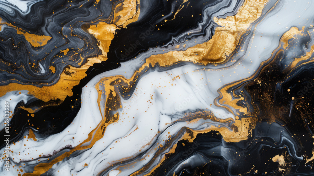 Elegant marble pattern with gold streaks.