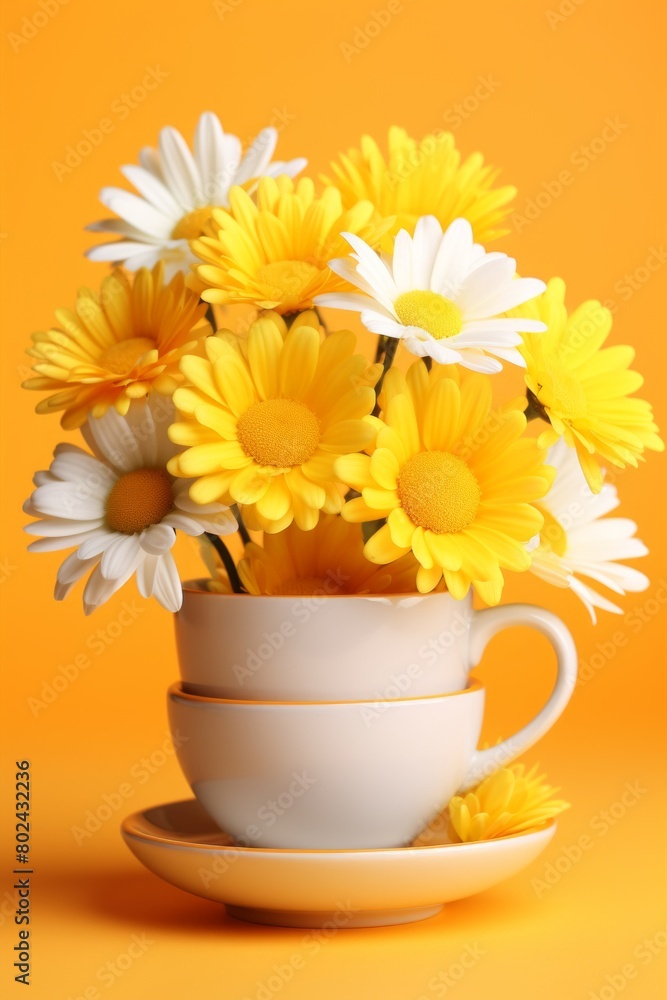 custom made wallpaper toronto digitalChamomile tea.Daisies . cup. Healthy Eco-Friendly Eating Concept . copy space. Vertical Frame