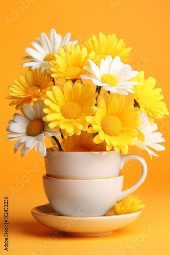 Wallpaper Mural Chamomile tea.Daisies . cup. Healthy Eco-Friendly Eating Concept . copy space. Vertical Frame Torontodigital.ca