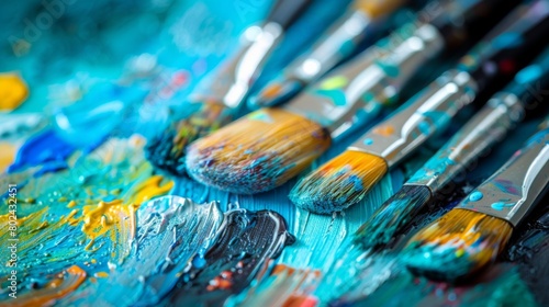 A set of paintbrushes and a palette, promising endless possibilities for artistic expression
