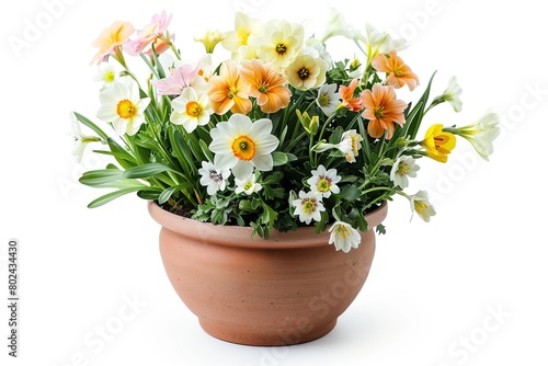 Wallpaper Mural Fresh spring flowers in pot isolated on white background Torontodigital.ca