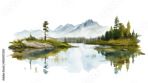 Realistic Lakes on transparent background