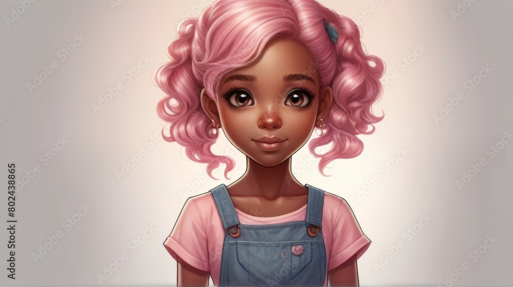 Design a charming digital portrait of a cute anime Design a charming digital portrait of a cute anime