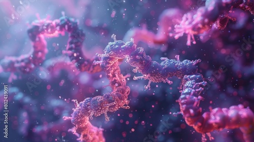 3D rendering image showcasing common chromosomal abnormalities such as aneuploidy, deletions, duplications, translocations, and inversions © G.Go
