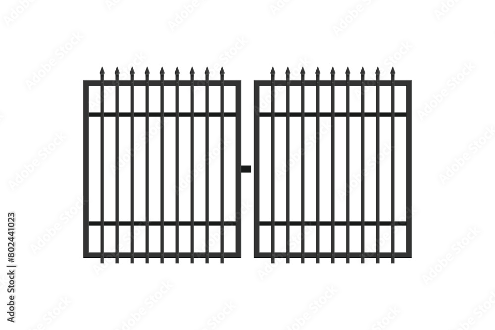 Metallic Gate Vector Metal gate - vector illustration, fence Stock Vector | Adobe Stock