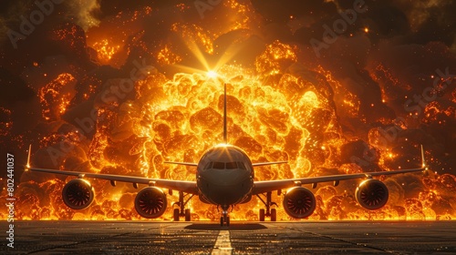 Engine failure occurred during the flight, causing the aircraft to be engulfed in fire. photo