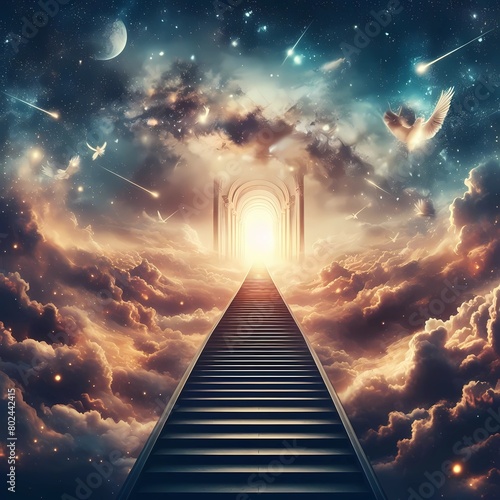 Heavens gate to heaven end of life. Stairway to Heaven. Religious background