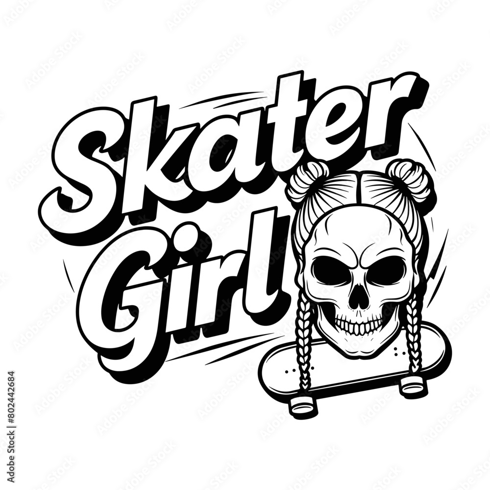 2024 skateboarding vector design, skater girl 2024 skateboarding vector design, skater girl