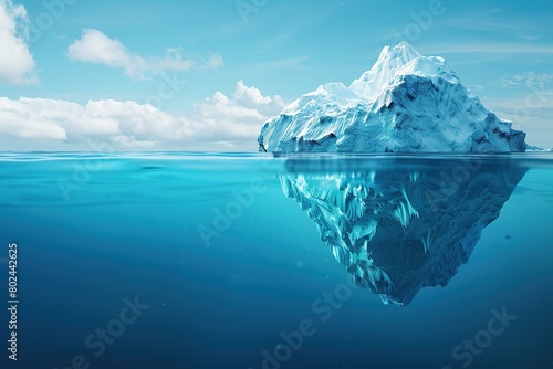 Huge iceberg with underwater view