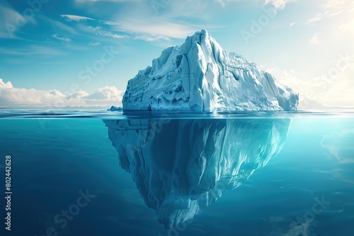 Huge iceberg with underwater view