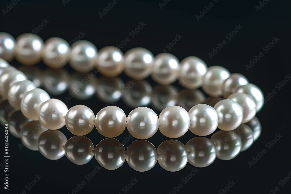 Pearl necklace on black background Pearl necklace on black background