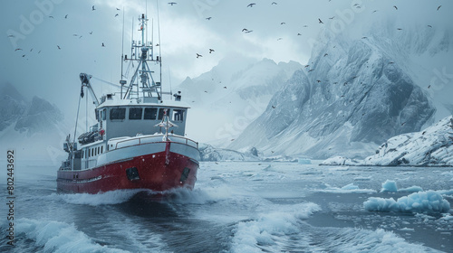A captivating real-photo shot showcasing the natural allure and elegance of frozen seafood processing for global export