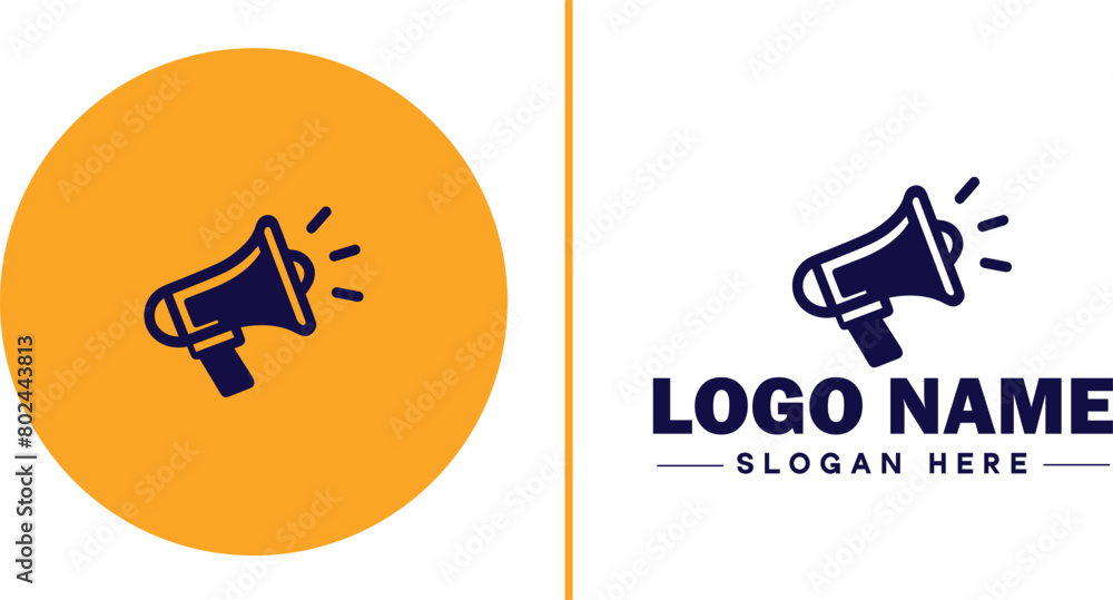 Megaphone icon speaker talk chat social logo app UI modern flat business vector logo