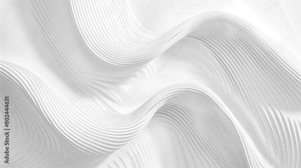 Abstract white background with wavy lines and blurred shapes for design. Abstract futuristic light soft waves, modern wallpaper, banner, or presentation background. Soft 3d rendering. White color, spa Abstract white background with wavy lines and blurred shapes for design. Abstract futuristic light soft waves, modern wallpaper, banner, or presentation background. Soft 3d rendering. White color, spa