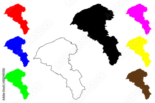 Taoyuan City (Administrative divisions of Taiwan, Republic of China, ROC, Special municipalities) map vector illustration, scribble sketch Taoyuan map....
