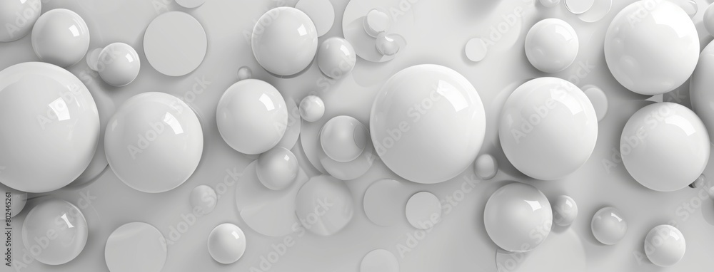 Abstract white background with soft spheres, 3d rendering illustration. Background for design and presentation of products or services Abstract white background with soft spheres, 3d rendering illustration. Background for design and presentation of products or services