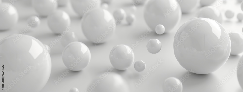 Abstract white background with soft spheres, 3d rendering illustration. Background for design and presentation of products or services Abstract white background with soft spheres, 3d rendering illustration. Background for design and presentation of products or services