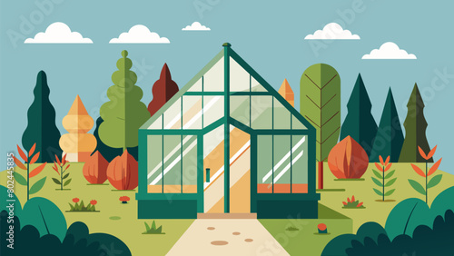 A small greenhouse stands at the center of the garden representing the safe and controlled environment of ketamine therapy..