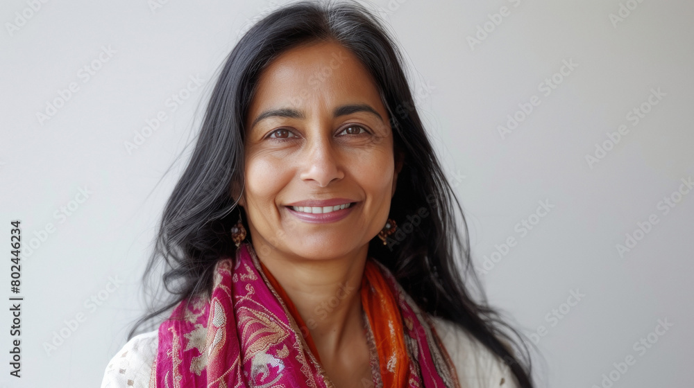 Middle age indian woman smiling Middle age indian woman smiling