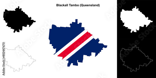 Blackall Tambo blank outline map set photo
