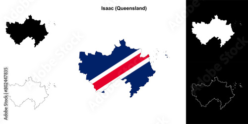 Isaac blank outline map set
