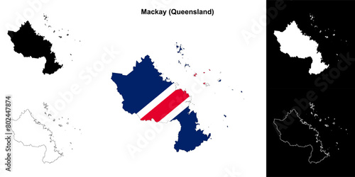 Mackay blank outline map set