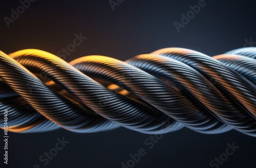 twisted black wires on a dark background photo