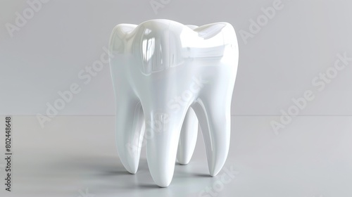3d render White tooth implant implant cut  healthy tooth or dental surgery.