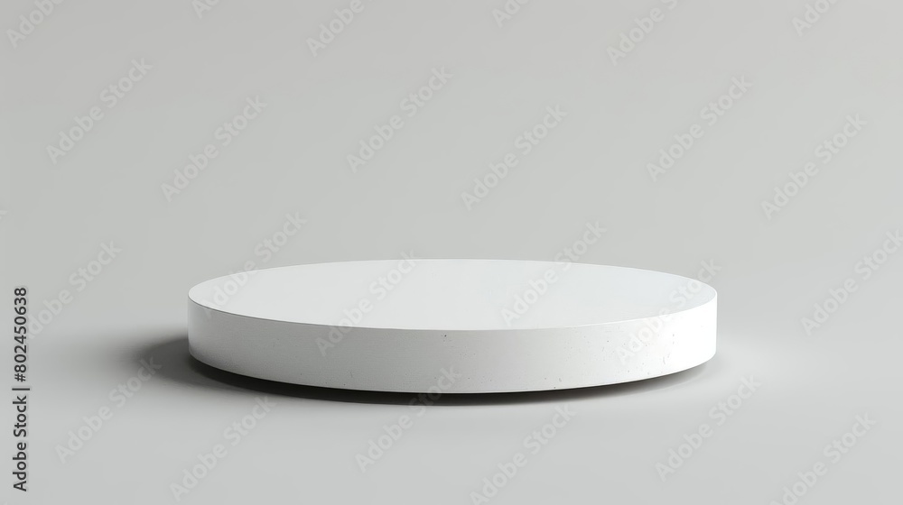 Modern minimalist white round podium, perfect for displaying jewelry, isolated background Modern minimalist white round podium, perfect for displaying jewelry, isolated background