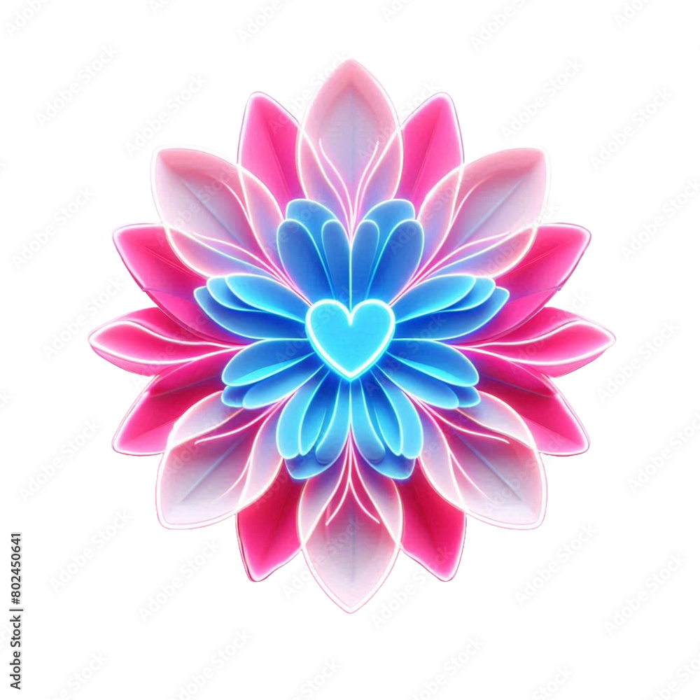 pink lotus flower vector cartoon illustration isolated on transparent background - Generative AI
