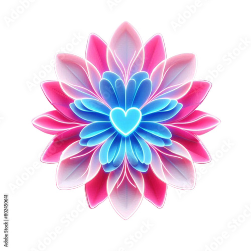 pink lotus flower vector cartoon illustration isolated on transparent background - Generative AI