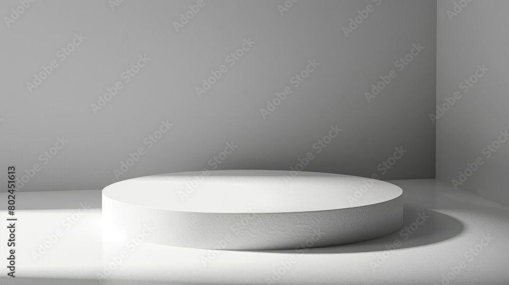 Contemporary round white podium, perfect for highlighting new products, clean isolated background Contemporary round white podium, perfect for highlighting new products, clean isolated background
