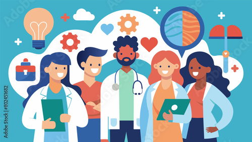 A team of healthcare professionals spanning various disciplines united in their efforts to improve the mental health of individuals in need..