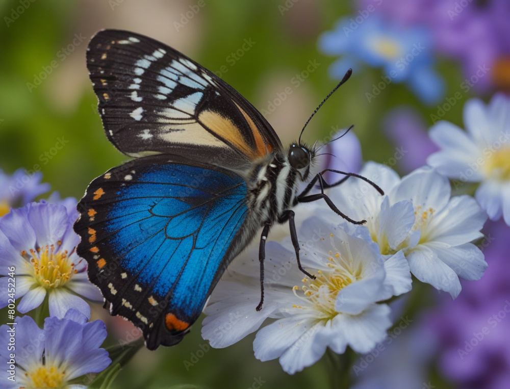 Naklejka premium butterfly on flower