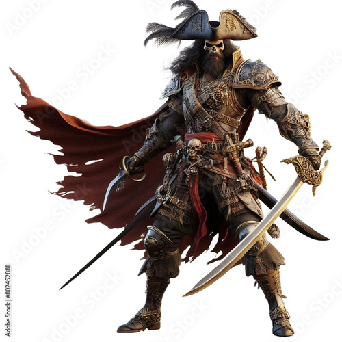 knight with sword vector cartoon illustration isolated on transparent background - Generative AI