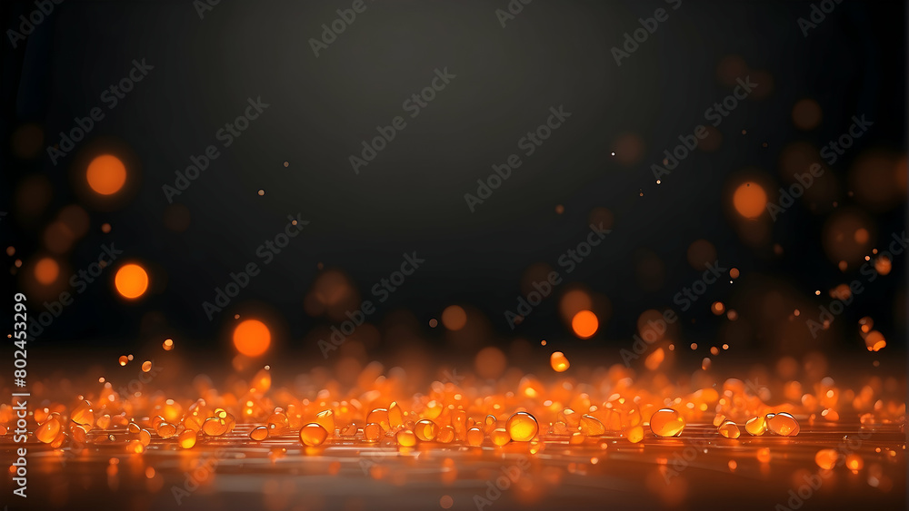 A dark moody image with rich orange bokeh particles providing a sense of warmth and intimate ambiance