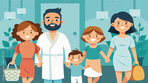 A family leaving the spa with bright smiles and rejuvenated spirits already planning their next spa day together..