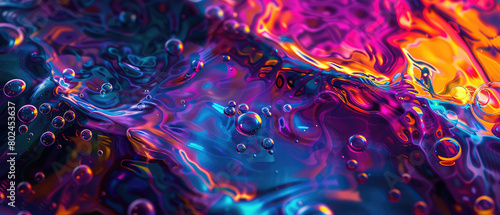 Surreal abstract with pink and blue fluid swirls