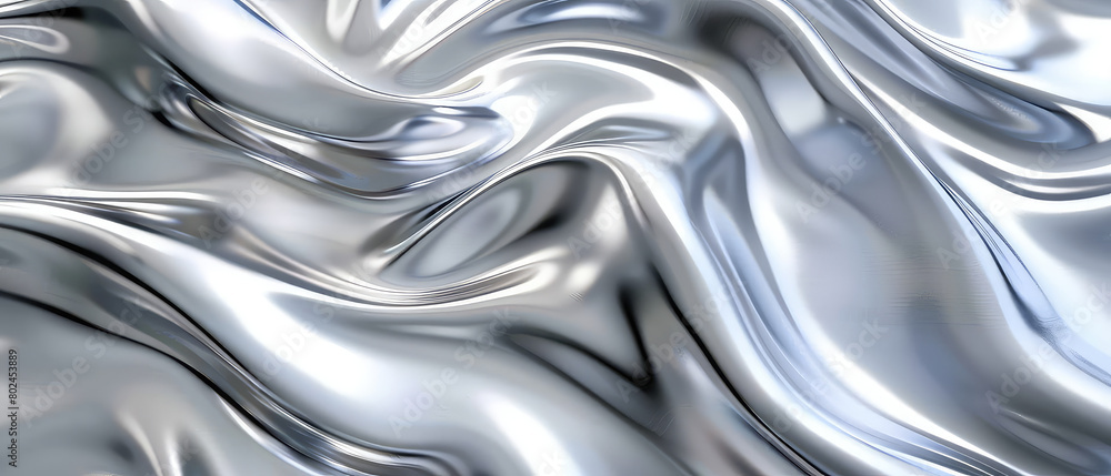 Fluid silver waves with reflections Fluid silver waves with reflections