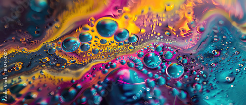 Colorful abstract bubble landscape on vibrant hues